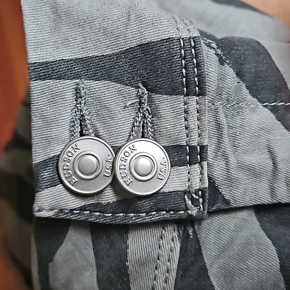 HUDSON Collin Skinny Jeans Grey Black Zebra Print Low-rise Flap Pocket, 27 NWOT - Picture 14 of 15